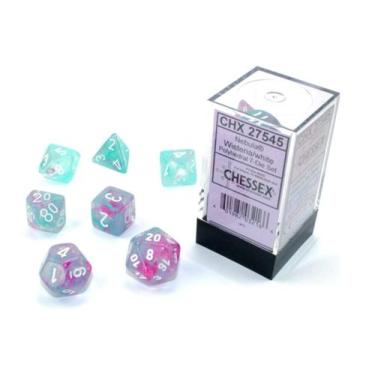Imagem de Conjunto de dados poliédricos Chessex Nebula Wisteria com luminária br