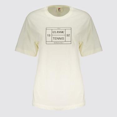 Imagem de Camiseta Fila Over Classic Tennis Feminina Off White, G