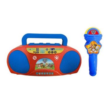 Imagem de Brinquedo Boombox e Karaoke da Patrulha Canina Infantil com Microfone 
