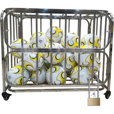 Imagem de Loja De Contêineres De Cesta De Armazenamento De Bolas, Garagem Escola Jardim De Infância Gaiola De Basquete Rack Organizador De Equipamentos Esportivos Caixa De Futebol, Silver, 100x70x82cm