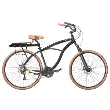 Imagem de Bicicleta BLITZ Aro 29 Terral Beach Cruiser Alumínio SH 21v Freio á Disco + Bagageiro e Cadeado (Preto Brilho, 18