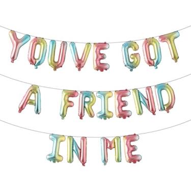 Imagem de You've Got A Friend In Me Balloon Banner You've Got a Friend In Me Matching Toy Inspired Story Birthday Party Supplies (YOUVE GOT A FRIEND IN ME Rainbow)