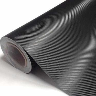 Imagem de Vinil Adesivo Envelopamento Fibra Carbono 3D Preto 1M X 10Cm