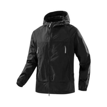 Imagem de Jaqueta Corta-vento Masculina Com Capuz UPF50+, Ultraleve, Com Zíper, 