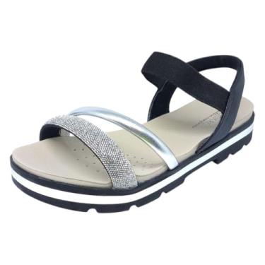 Imagem de Sandália Feminina Plataforma Baixa Conforto Brilho Modare