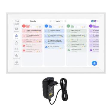 Imagem de Hilitand 15,6 Polegadas Calendário Digital Quadro de Imagem Smart Family Planner Com Gráfico de Tarefas de Tela Sensível Ao Toque Interativa para a Parede (Plugue UE 100-240V)