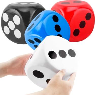 Imagem de Cotiny 4 Pcs 6 Inches Foam Dice Large Giant Foam Dice Toy for Board Game Birthday Casino Themed Party Decorations, 4 Colors (Color Style 2)