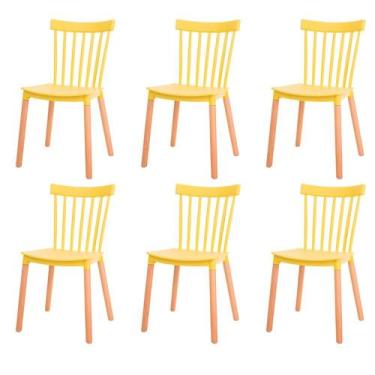 Imagem de Kit 6 Cadeiras ANM6023F Windsor Ellen Midi Anima Office Polipropileno 