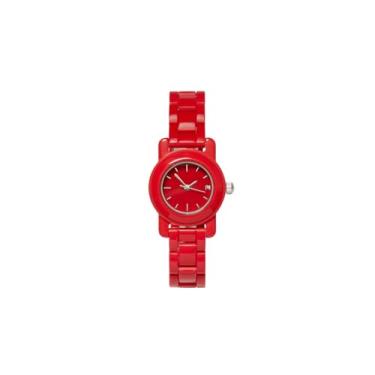 Imagem de MACHETE Mono Watch Mini – Relógio de pulso feminino analógico pequeno, movimento suíço de 29,3 mm, acetato italiano, ferragens de aço inoxidável, resistente à água até 50 m (rubi)