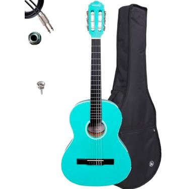 Imagem de Violão Eletroacústico Giannini N6 P/Canhoto + Acessórios (Turquoise Blue Satin)