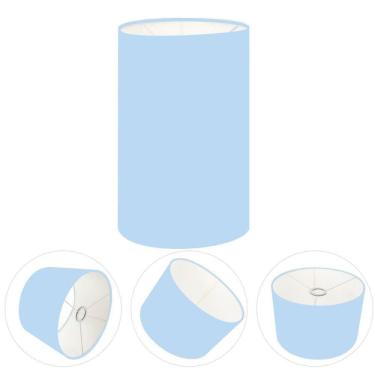 Imagem de Cúpula Abajur E Luminária Cilíndrica Vivare Cp-7002 ø13x30cm - Bocal Nacional Azul-bebê