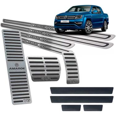Imagem de Pedaleiras Descanso Soleiras Amarok V6 2010/2019 Inox Preto