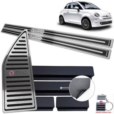 Imagem de Descanso De Pé E Soleira Preto Alto Relevo Fiat 500