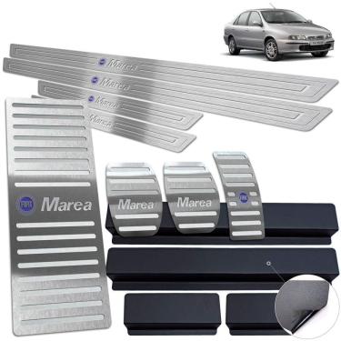 Imagem de Soleira Pedaleira Descanso Inox Fiat Marea 1998 A 2007 Prata