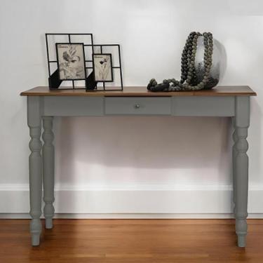 Imagem de Aparador para Sala ou Escrivaninha com Pés Torneados 1 Gaveta - Cinza 