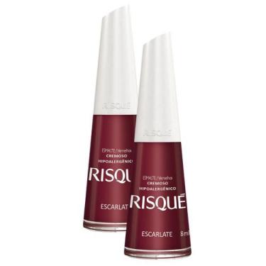 Imagem de Kit 2 Esmalte Risqué Cremoso Escarlate 8ml