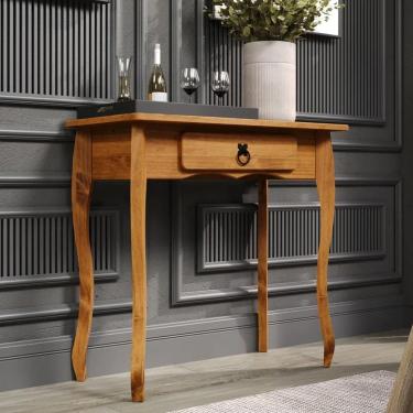 Imagem de Aparador Rústico Madeira Maciça 1 Gaveta Pés Luis Xv D230 Mel