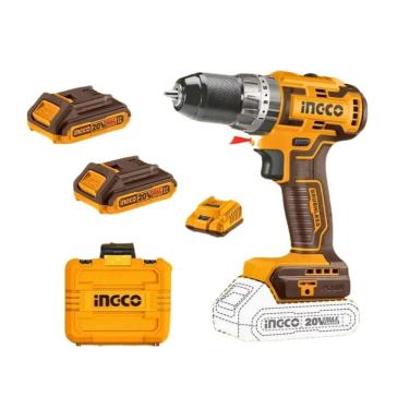 Imagem de Furadeira Parafusadeira Impacto 3/8 Ingco Com 2 Baterias 20V