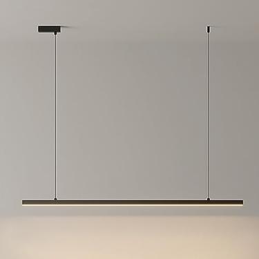 Imagem de Luminária pendente preta, lustre linear minimalista, luminária de teto LED para ilha de cozinha, luminária pendente de tira longa, luminária de mesa de jantar, lustres de escritório