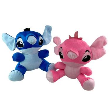 Imagem de Urso Stitch de Pelúcia 20 cm Rosa e Azul Pelúcia Fofinha - Girassol En