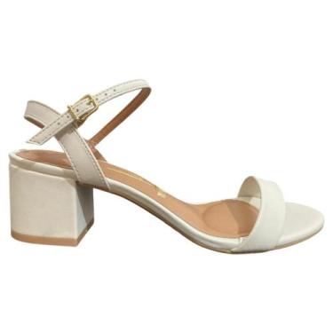 Imagem de sandalia feminina estilo casual vizzano salto medio, Branco, Off, 36