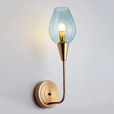 Imagem de Luminária de parede de vidro moderna, arandela dourada, luminária de parede para penteadeira, luminária de parede interna, luminária de parede para decoração de casa, arandela de cabeceira p