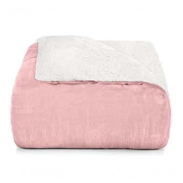 Imagem de Edredom Plush Sherpa Queen 240cm X 260cm Rosa Hedrons