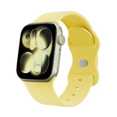 Imagem de WSV Pulseiras esportivas compatíveis com Apple Watch de 38 mm, 40 mm, 41 mm, 42 mm, 44 mm, 46 mm, 49 mm, para Apple Watch séries 10, 9, 8, 7, 6, 5, 4, 3, 2 e 1 SE, ultra amarelo gengibre
