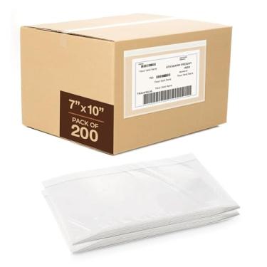 Imagem de Pacote com 200 capas de etiqueta de envio de 7 x 10 - parte traseira adesiva forte para etiquetagem segura da embalagem, protege documentos com bolsas de remessa - Mangas de embalagem para envio e