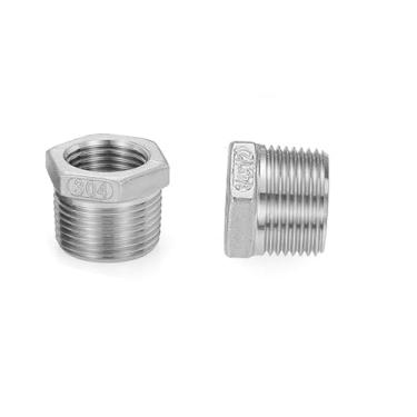 Imagem de 2 peças de aço inoxidável 304 bocal 3/4 macho para encaixe de tubo NPT fêmea de 1/5.1 cm, adaptador de tubo redutor adaptador de tubo conversor