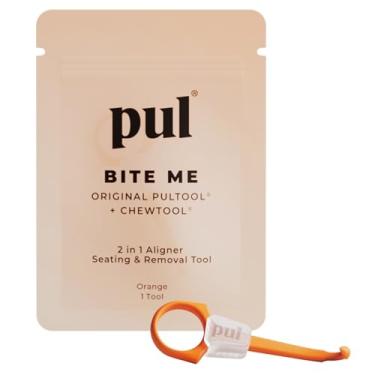 Imagem de PUL Pacote de 1 ferramenta reutilizável de remoção e mastigação de assento alinhador 2 em 1 — Compatível com Invisalign, suspensórios, retentores, bandejas removíveis – removedor e mastigação fácil de