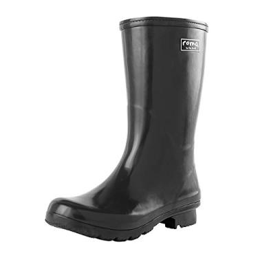 Imagem de Roma Boots Bota de chuva feminina Emma Mid, Preto, 6