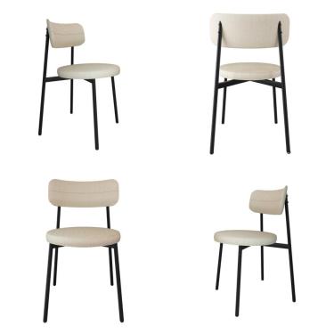 Imagem de Conjunto 4 Cadeiras De Jantar Kyta Corriente Palha/courino Whisky -est.preta