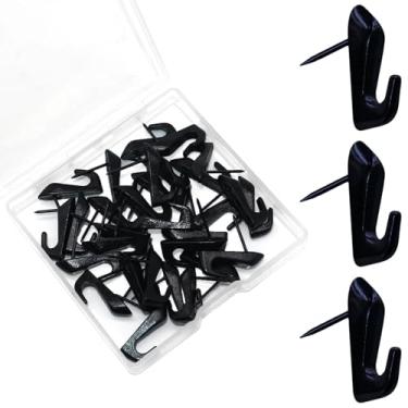 Imagem de 30 peças de ganchos para fotos, tachinhas para pendurar na parede, pregos decorativos para pendurar na parede, ganchos para quadro de avisos (preto)