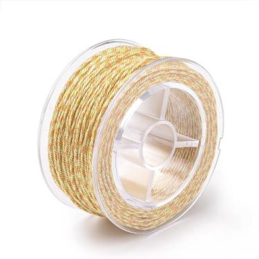 Imagem de 1 rolo de corda trançada de macramê de algodão de 1,5 mm para pulseira DIY, colar, acessórios de cabelo, artesanato, decoração de parede, caixa de presente, embalagem de embrulho, 20 m)/rolo