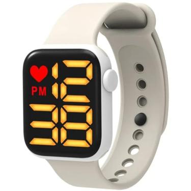 Imagem de Relogio Digital Infantil Led Menino Menina Masculino Feminino Criança De Pulso (Branco)