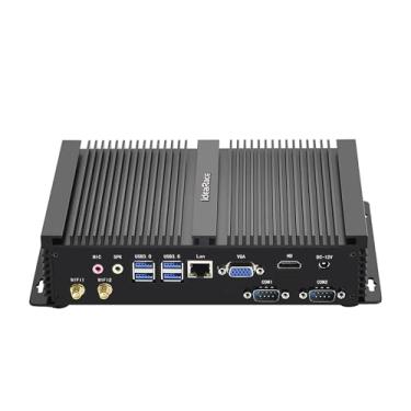 Imagem de IDEARACE Mini PC desktop sem ventoinha, CPU i5 8ª geração de 4 núcleos, 16GB DDR4 RAM + SSD NVMe 256GB, 4K: 4096x2304, 2xCOM RS232, 4K: 4096x2304, HD, VGA, WF+BT, caixa de metal completa