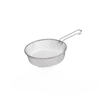 Imagem de Cesto Peneira Espumadeira Para Frituras De Arame 24cm Peneiras Tacho De Fritura Cesto De Cozimento A Vapor Escumadeira Inox(21cm)
