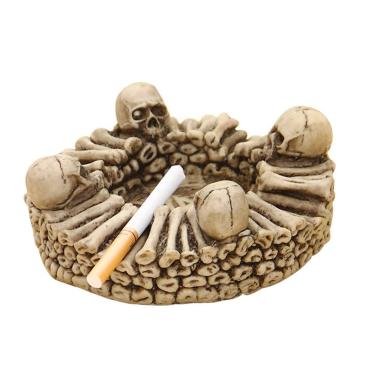 Imagem de Ashtray Skull Bone Resin Smoking para fumantes 15x15x6cm 300g