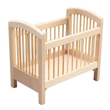 Imagem de Berço de madeira Dollhouse Furniture com bambu S em escala 1:12