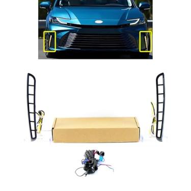 Imagem de KITOCARTOP Luz de LED para corrida diurna adequada para Toyota Camry XLE híbrido 2025, lâmpada de direção de para-choque dianteiro com DRL/Âmbar branco acessórios de farol de neblina