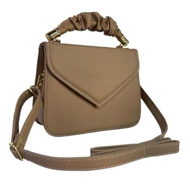 Imagem de Bolsa Feminina Transversal Pequena De Ombro E Mão Estilo Casual Elegante Para Dia A Dia (Amêndoa)