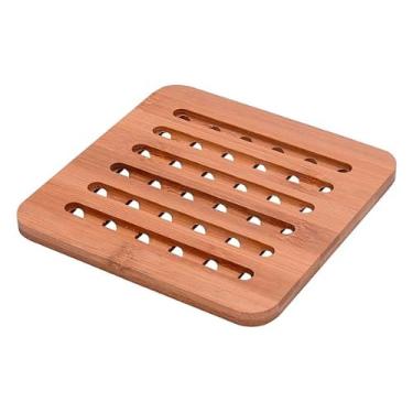 Imagem de Descanso de Panela Quadrado Bambu 15x15x1cm | Proteção Térmica Superior | Ecológico e Durável