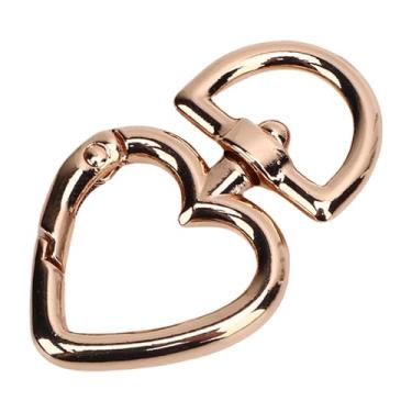 Imagem de GLOGLOW Cordão Giratório Em Formato de Coração, Gancho de Pressão, Clipe de Liga de Zinco Com Chaveiro para Chaveiros e Artesanato, 12 Peças 1,06 X 1,77 pol. para Bolsas e Fabricação de Joias (Ouro)