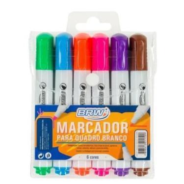 Imagem de Marcador Para Quadro Branco 6 Cores Caneta Pincel - BRW