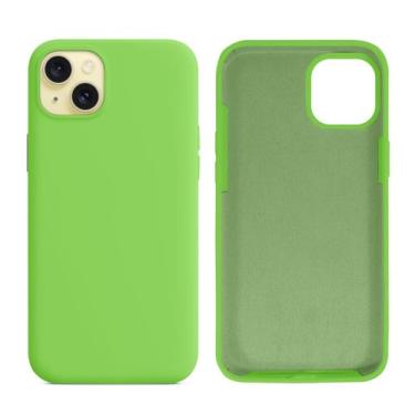 Imagem de Capinha Compatível com iPhone 15 Plus Silicone com interior Aveludado 