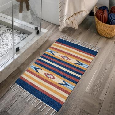 Imagem de 2 Tapete Banheiro Kilim Absorvente 100% Algodão 50 x 70 M01