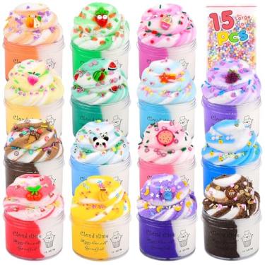 Imagem de ZHNEHAOKAN Caixa De 15 Pacotes De Cloud Slime Colorida Para Meninas E Meninos, Suprimentos Divertidos Para Lembrancinhas De Festa, Kit De Slime Em Massa Perfumado, Macio, Não Pegajoso Para Presentes D