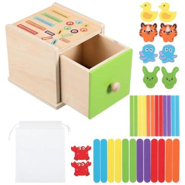 Imagem de Toyvian Brinquedo de Combinação de Cores de Madeira, Brinquedo de Classificação de Cores E Formas de Madeira Montessori, Educacional para Crianças Pequenas, Quebra cabeça de Desenvolvimento
