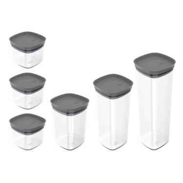 Imagem de Conjunto Potes Herméticos Porta Alimentos Ou Block Chumbo Kte 026 6 Peças